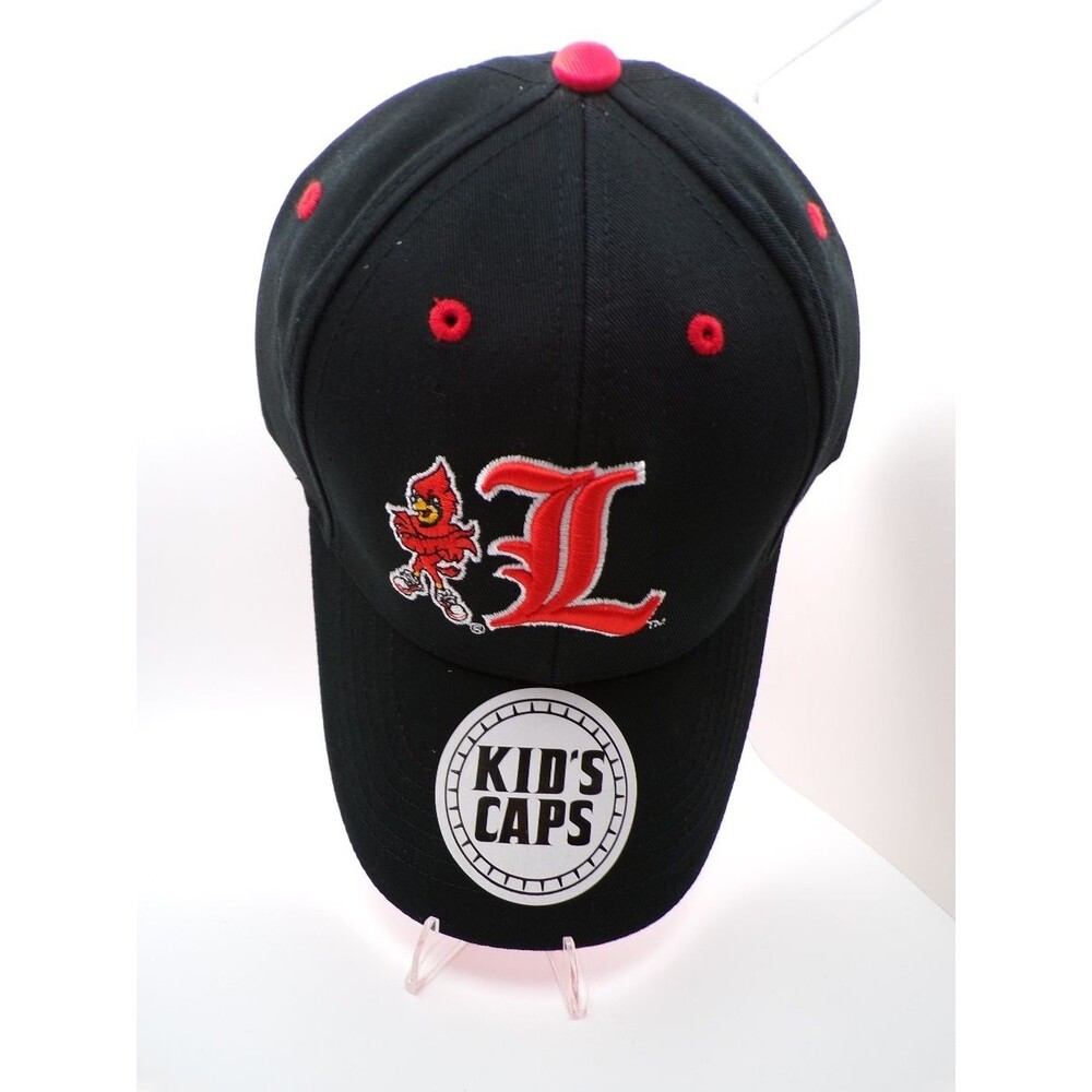 Top of the World Louisville Boys Baseball Cap Black Red Kid's One Size